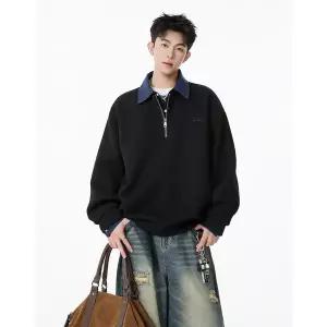 후드 티 가을 스웨트 오버핏 집업 레이어드 스타일 반지퍼 맨투맨 남자 남성 봄가을 캐주얼 이너웨어 미국