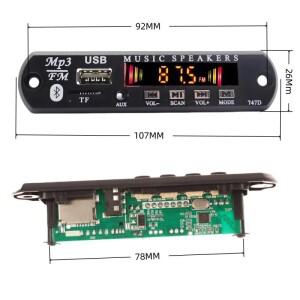 1세트 12V 120W 무선 블루투스 5.0 앰프 MP3 플레이어 디코더 보드 키트 차량용 오디오 스피커 USB TF FM