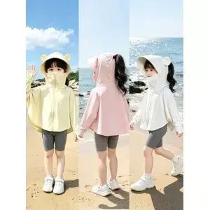 여름 야외 실크 자외선 차단 코트 얇은 후드 카울넥 통기성 경량 플리스 후드티