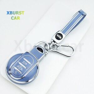 BMW 미니 쿠퍼 F55 F56 F57 F54 F60 JCW Clubman Countryman 자동 쉘 Fob 액세서리 용 실버 에지 TPU 자동차 키 케이스 커버
