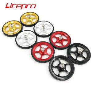 Brompton 후면 랙 Easywheel 60mm 알루미늄 합금 쉬운 휠 접이식 자전거화물 액세서리 용 Litepro