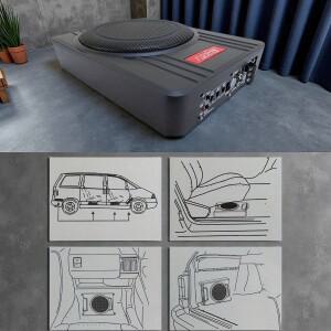 2PC10인치 1500W 범용 차량용 액티브 서브우퍼 초박형 사각 자동차 스피커 최대 출력 알루미늄 합금