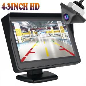 자동차 후방 카메라 HD 4.3인치 디스플레이 LCD 모니터 풀세트 주차 시스템 (픽업트럭, 밴, RV용) 간편 설