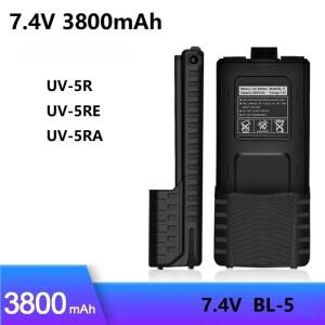 BaoFeng 워키 토키 배터리 UV-5R Plus 7.4V 3800mAh 충전식 라디오 액세서리 UV5RE와 호환 가능