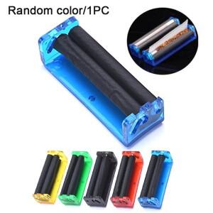 1PC 70mm 간편 수동 담배 롤러 제조기 롤링 머신 투명 색상 랜덤