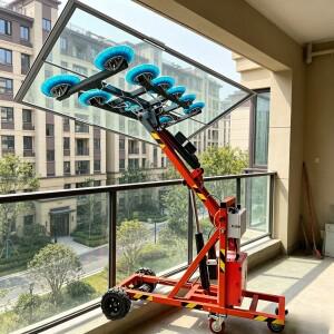 600kg 하중 2.2kW 220V 전기 유리 진공 흡착 컵 카트 리프터 1년 보증, 맞춤 제작 가능
