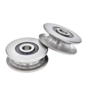 4Pcs U 그루브 오목 풀리 리프팅 휠 가이드 레일 8mm 직경 강철 와이어 로프 베어링 8-10x40x14mm