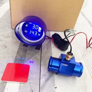 2in 1 LED 디지털 자동차 온도계 엔진 과열 경보 및 전압 모니터 기능이 있는 트럭용 (12V/24V)