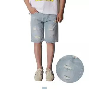TBZ 데미지 아이스 연청반바지 5부데님 남자청반바지 워싱반바지 데님팬츠 여름반바지