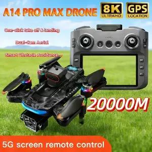 Xiaomi A14Pro Max 8K HD 3 카메라 GPS 브러시리스 광학 흐름 장애물 회피 Foldable Quadcopter Drone Toys