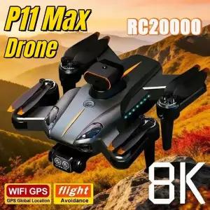신형 P11 Max GPS 드론 8K HD 5G 전문가용 항공 촬영 듀얼 카메라 장애물 회피 브러시리스 쿼드로터 20000M