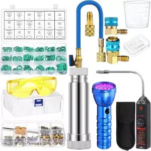 텔레글로우 AC 누출 감지 키트 R1234yf R134a R410a UV 염료 인젝터 냉매 도구 사이드 퀵 커플러 미니
