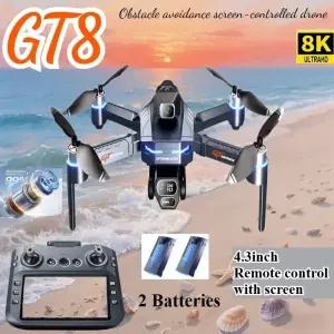 드론 4K HD GT8 카메라 장애물 회피 항공 사진 스크린이 있는 브러시리스 드론 Foldable RC Drone Quadcopt