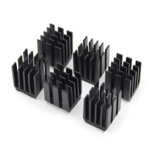 10PCS 블랙 라즈베리 파이 히트 싱크 3/2 모델 B LV8729/TMC2100 냉각 용 접착제가있는 쿨러 알루미늄 9x9