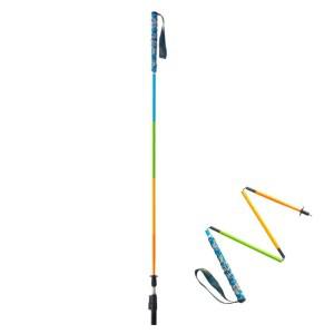2PCS 탄소 섬유 5 섹션 접이식 하이킹 스틱 초경량 휴대용 워킹 폴(들) 액세서리