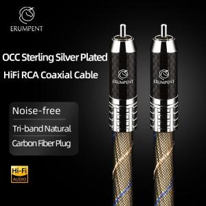 하이파이 RCA 디지털 동축 오디오 케이블 하이엔드 OCC 스털링 실버 도금 75Ω SPDIF 서브우퍼 CD TV용