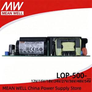 MEAN WELL 로우 프로파일 오픈 프레임 AC-DC 스위칭 전원 공급 장치 LOP-500-12 36V 48V