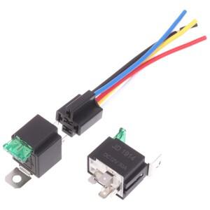 새로운  1개 4/5핀 SPST 퓨즈 릴레이 자동차 트럭용 방수 12V 30A 스위치 14AWG 와이어 포함