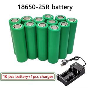 INR18650 25R 2500mAh 100%  3.7V 배터리 리튬 충전식 고출력 방전 파워 셀