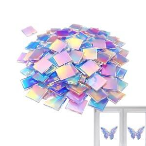 미니 홀로그램 아크릴 사각형 무지개 시트 양면 블록 DIY 공예품 빛그림자 예술 작품 홈 데코