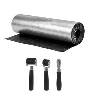 CONEHOY 1개 200밀 자동차 열음 차음 매트 24 x 425인치 자가 접착식 열 차단 소음 감소용, 문 천장 후드(70평방피트)용 고무 롤러 2개 및 프레스 포함