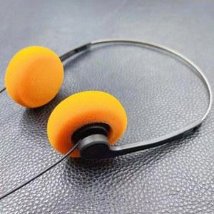 온 이어 유선 스테레오 헤드폰 단일 3.5mm 와이어 플러그 워크맨 CD 플레이어 컴퓨터 용 레트로 빈티지 스타일 조절 가능한 헤드 밴드