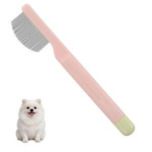 작은 개, 고양이, 햄스터용 Lanjiesh 도그 빗, 스테인리스 스틸 소재의 반려동물 얼굴 및 발 손질용 페이스 둥근 끝 아크 이빨, 요크셔테리어, 시추, 말티즈, 테디, 미니 푸들을 위한 강아지 벼룩 브러시