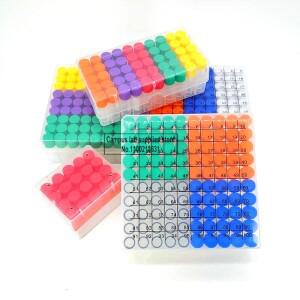 1set 50/81/100-well 플라스틱 Cryotube 보관 상자 + 실험실 1.8ml/5ml 다채로운 PP 냉동 튜브