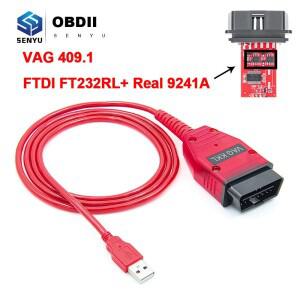 VAG 409.1 KKL FTDI FT232RL 실제 9241A K 라인 OBD 2 자동차 진단 도구 인터페이스 케이블 VW/Audi/Skoda/