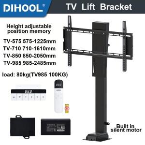 TV 리프트 전동 캐비닛 마운트  원격 80Kg 하중  30 ~ 100 인치 LED 모니터  거치대 스탠드