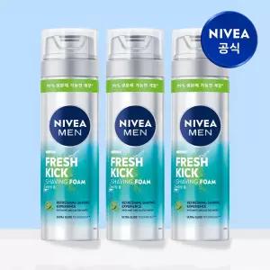 니베아 맨 프레시 킥 쉐이빙 폼 면도크림 200ml, 3개