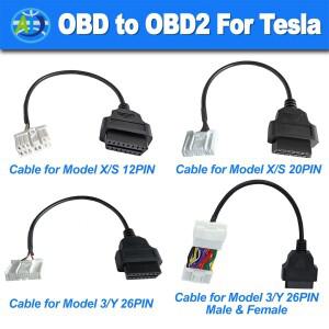 테슬라 12핀 OBD 케이블 모델 X/S/3/Y 진단 어댑터 OBD-OBDII 연결 하네스 X431용