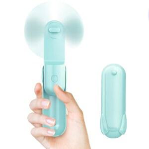 Jkjoy 미니 휴대용 선풍기, USB 충전식, 2000mAh 배터리 작동, 3단 속도 조절 가능, 여성용 2-in-1 소형 개인용 포켓 여행용 야외용