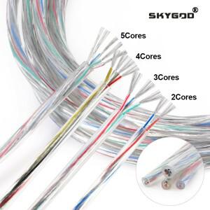 투명 PVC 절연 피복 와이어 28/26/24/22/20/18/16AWG 1m - 50m 2/3/4/5코어 DIY LED 조명용 주석 도금 구리