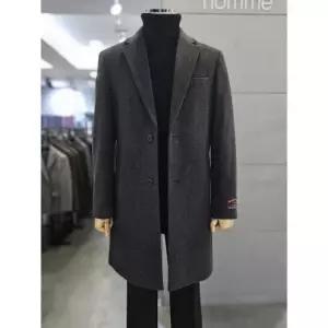 바쏘옴므 세이브존03 바쏘옴므 남자 차콜그레이 울  체스터 코트 WSYAA4CA03Y (52787138)
