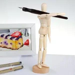 움직이는 을 가진 그림 그리기용 스케치 용품 장 잉 홈 데코 나무 마네킹 피규어 모델 액션