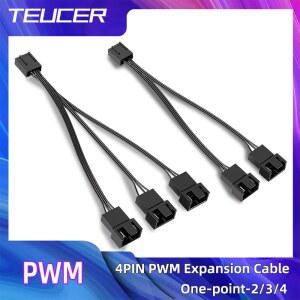 TEUCER 4핀 PWM 커넥터 케이스 컴퓨터 팬용 Compure CPU 냉각 시스템용 팬 연장 전원 케이블