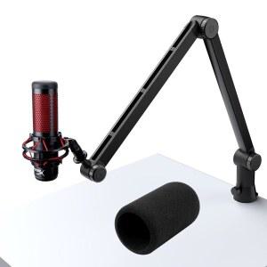 SUNMON HYPERX QUADCAST 붐 암 - HYPERX QUADCAST 팝 필터가 장착된 업그레이드된 중량급 마이크 암 QUADCAST S용 360 회전 가능한 마이크