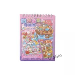 1book/28pcs 만화 2.5D 디오라마 컬렉션 북 DIY 장면 장식 스티커 수제 앨범 스크랩북 종이