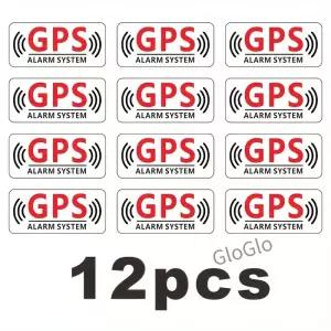 12팩 GPS 경보 시스템 경고 데칼 자동차 오토바이 자전거용 도난 방지 스티커 범용형 방수 소재 차량