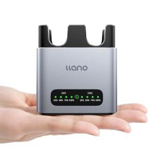LLANO EN-EL15C 고속 배터리 충전기 20W 2슬롯 USB-C CNC 알루미늄 바디 | 니콘용 니콘 Z8 Z72 지5제2 제르 제프 제6III D850 Z7 Z6II Z6 D7500 D750 D7200 LED 전원 디스플레이