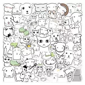 100Pcs 귀여운 Ganadi 개 스티커 팩 만화 강아지 비닐 데칼 노트북 물병 스케이트 보드 스크랩북 DIY 공예