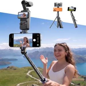 리슨 Tripod for 18 Pro Max Duo 8K 비디오 셀피 스틱 리모컨 포함 콘텐츠 크리에이터 필수품 달린 삼각대