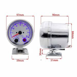 타코미터 3.75인치 0-8000 RPM 게이지(변속등 포함) 크롬 자동차 계기판 BX100140