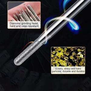 30Pcs 다이아몬드 버 세트 로터리 도구 액세서리 드레멜 전기 그라인더용 2.35/3mm 섕크 보관 상자가 있는
