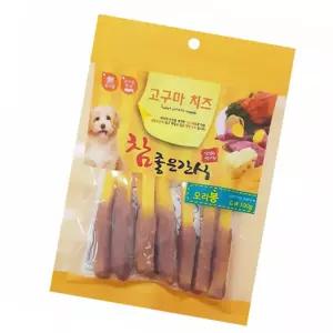 짱시즌스 참좋은간식 고구마 치즈 오리 봉 100G 강아지고구마간식