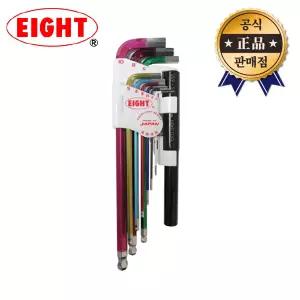 에이트 볼렌치세트 TLC-S9NP 9pcs 칼라 파이프포함 롱타입 일본산 mm타입 볼렌치 육각렌치 렌치세트