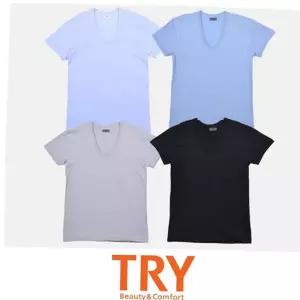 (트라이)심플 베이직 4색 남성 반팔 면런닝