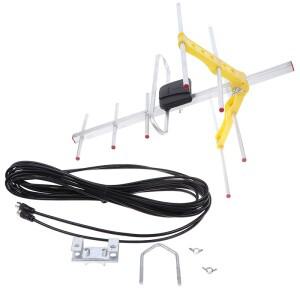야외 100 마일 증폭 8 야기 안테나 TV, 10dB 장거리 UHF, FM 1 개