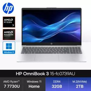HP 옴니북 3 15-fc0739AU (라이젠7 7730U/32GB/2TB/WH) 사무용 인강용 노트북 JH
